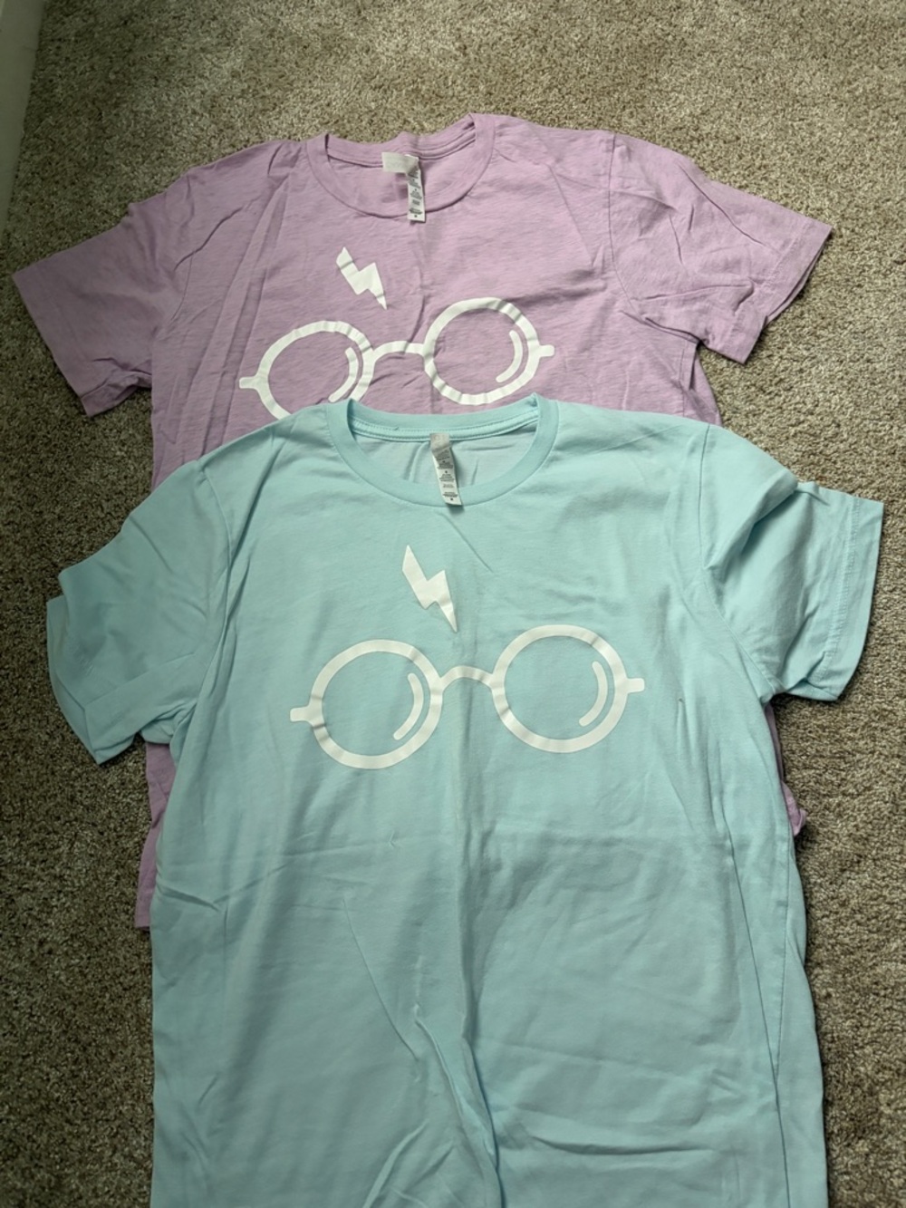 Two Harry Potter T-Shirts // Blue + Pink/Purple // Size Medium